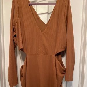 Brown dress with peek a boo sides